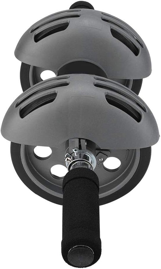 Ab Double Roller Workout System, Abdominal Exercise Roller Wheel with Dual Wheels and Knee Pad, Anti - Slip Foam Handles for Home Gym Core Training