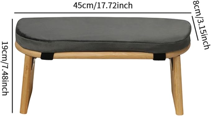 Meditation Bench Prayer Bench Removable Ergonomic Foldable Bamboo Kneeling Stool Stool for Office Bedroom Tea Ceremony(Dark Grey)