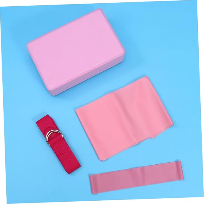 Happyyami Yoga Tool Kit Yoga Block Latex Strap Stretch Band Resistance Ring Fitness