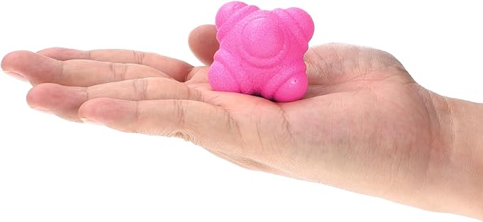 4 Pack Reaction Ball - TPR Low Difficulty Flexibility Training Ball Apply to Sports Exercise Daily Use (43 x 43 x 53mm, Pink)
