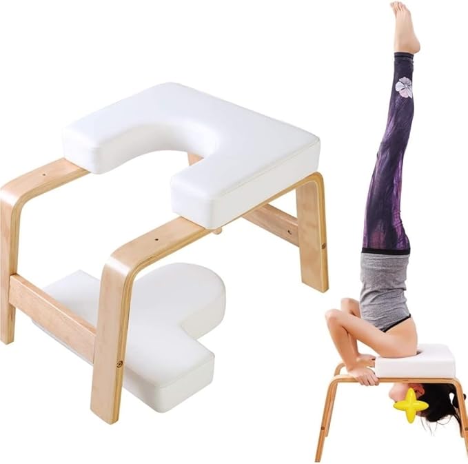 Yoga Headstand Bench, Meditation Stool for Adults, Handstand & Pilates Chair, Yoga Auxiliary Chair, Headstand Support Stool(Blue)