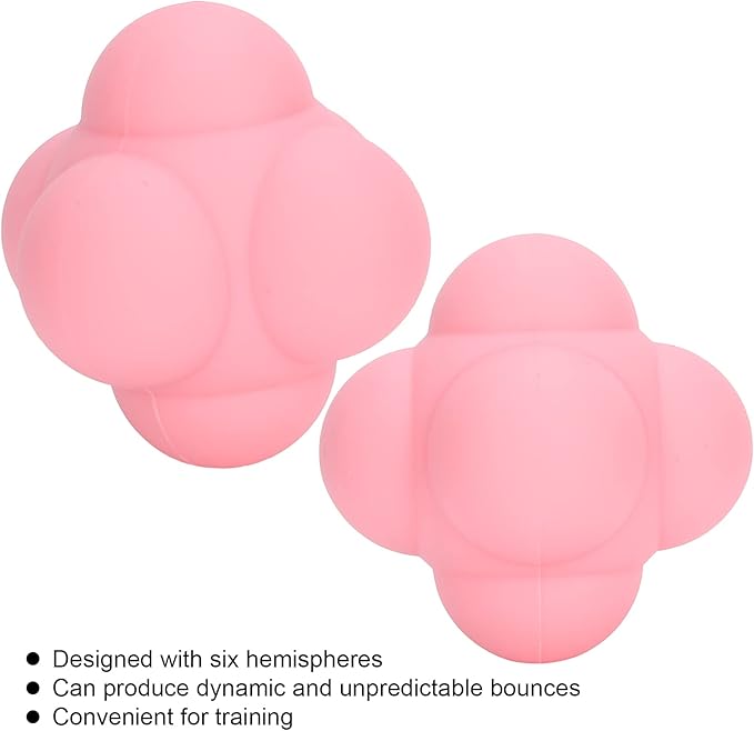Silicone Bounce Reaction Ball HighDensity Portable HandEye Coordination Speed Reflex Training Ball for Athletes Kids Adults Sports Enthusiasts 7cm (Strawberry Color)