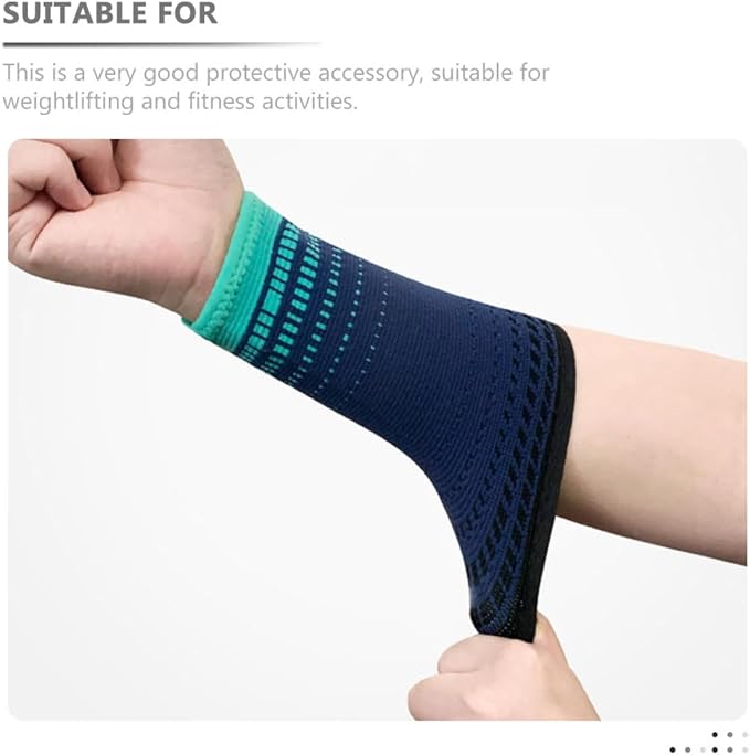 Professional Wrist Brace and Protective Wrist Sleeve, 2pcs Navy Blue Knitted Compression Supports for Weightlifting and Fitness, Breathable Sports Joint Wraps for Men and Women
