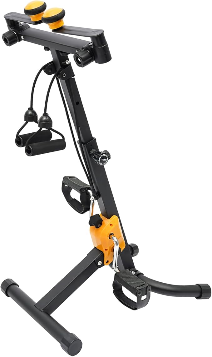 Pedal Exerciser Bike, Foldable Pedal Exerciser for Seniors, Home Pedal Exercise Bike for Total Body(Black)