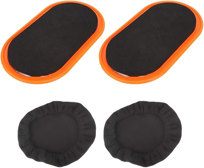 Keenso 2Pcs Exercise Core Slider, Workout Sliding Disc Disks Slider Slide Mat Sports Abdominal Muscle Fitness Equipment (Yellow)