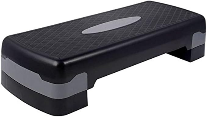 27" Adjustable Exercise Equipment Step Platform For Sports & Fitness (black & grey)