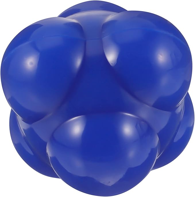 Kisangel Hexagonal Agile Training Ball for Fitness and Sports Large Blue Reaction Ball for Hand Eye Coordination Agility Improvement Myofascial Release Exercise Equipment