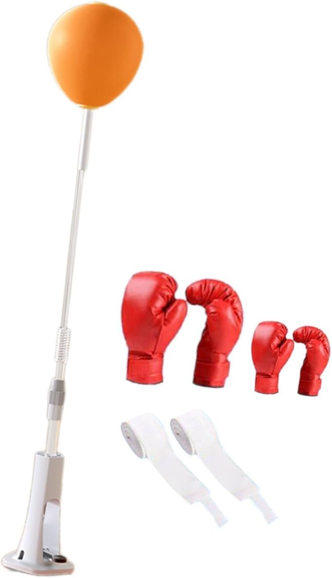 Punching Bag with Stand Boxing Reaction Ball with Gloves Gear MMA Equipment Hand Eye Coordination Training Adjustable Height