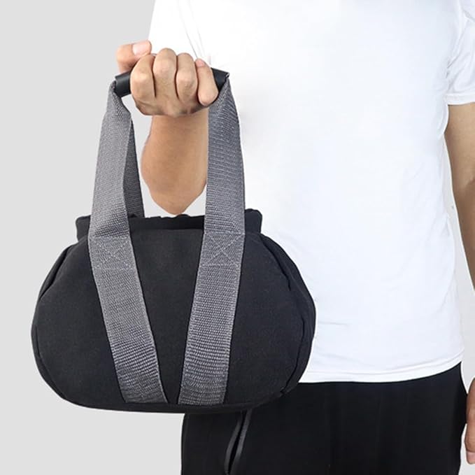 Adjustable Canvas Sandbag for Fitness Home Training, 0-35 lbs Weighted Workout Bag with Ergonomic Handle, Compatible with Yoga Strength Exercise