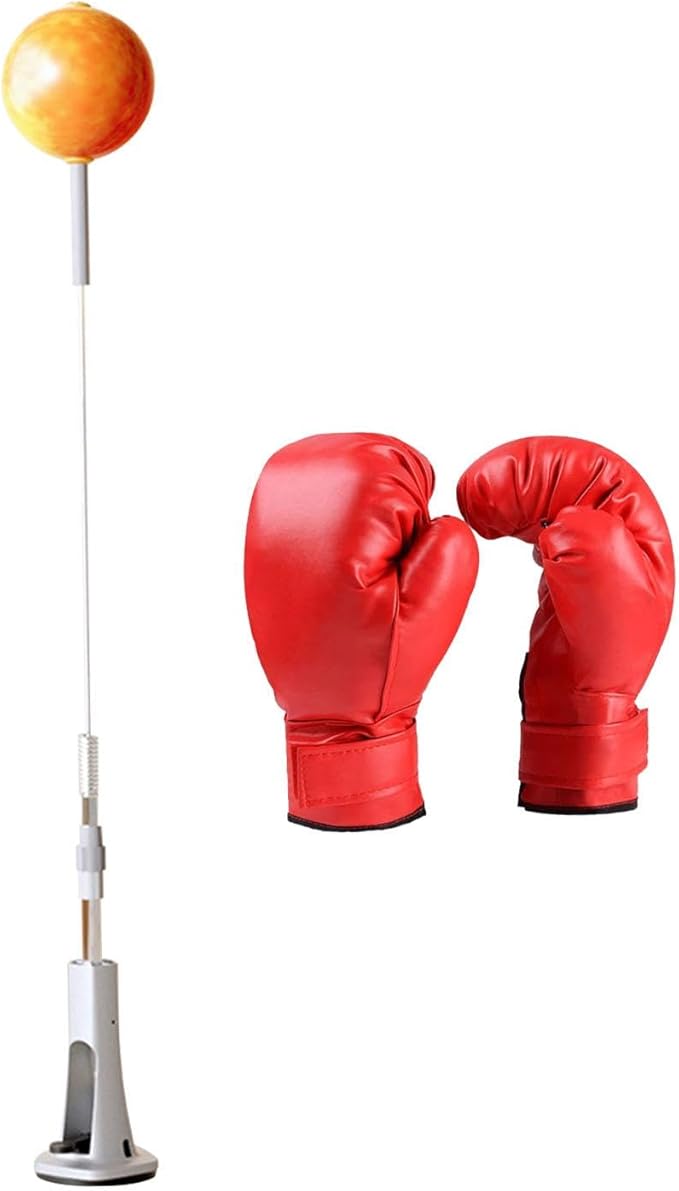 Generic Boxing Reaction Ball, Punching Ball, Adjustable with Stand and Boxing Gloves Workout MMA Boxing Reflex Ball, Stable