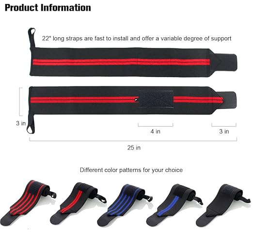 Wrist Wraps, 2 Pack Wrist Brace Wrist Straps for Weightlifting, Wrist Straps Lifting Straps Wrist Weights Carpal Tunnel Wrist Brace, Wrist Brace for Working Out Gym Accessories for Men (Red B)