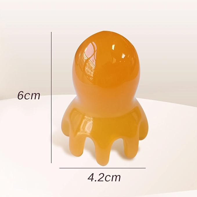 NIIIYTYB 2Pcs Head Massage Tool Scalp Massage Tools Hair Comb Scalp Scraper Tool Chinese Head Spa Tools for Deep Relaxation Massager Tool Full Body 8 Legged Acupressure Massager Yellow
