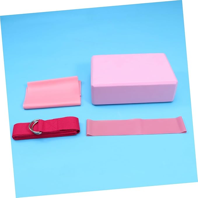 Mikikit Yoga Gear Yoga Block Latex Pull Towel Stretch Band Resistance Ring Mat and Blocks Kit