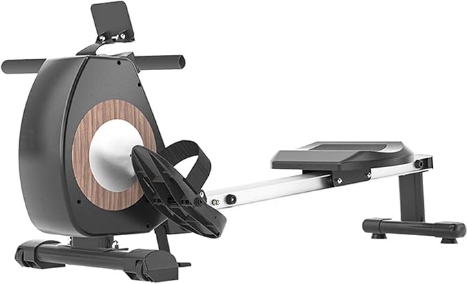 Rowing Machine Magnetic Rower Machines for Home Cardio Training 8 Levels Resistance, Single Slide Rail with Tablet Holder LCD Monitor, Max 350lb Weight Capacity, App Compatible
