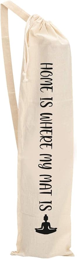Mayatra's Organic Large Yoga Mat Tote Bag Cover -100% Cotton Lightweight,Washable Yoga Dust Bag With Adjustable Strap Unisex