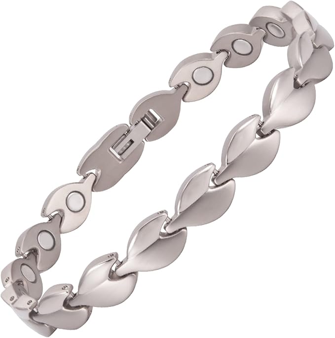 MagVIVACE Magnetic Anklet for Women for Arthritis, Titanium Stainless Steel Ankle Bracelet, 3500 Gauss Magnet, Mother's Day Gift (Stainless Steel Material)