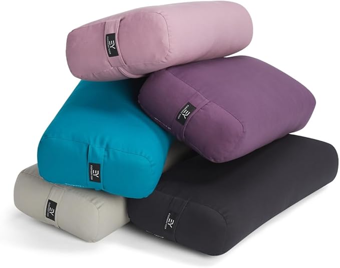 Everyday Yoga Premium Bolster, Soft & Supportive Meditation Pillow with Carry Handle, Lightweight Cushion for Restorative Yoga & Relaxation (Multi-Color)