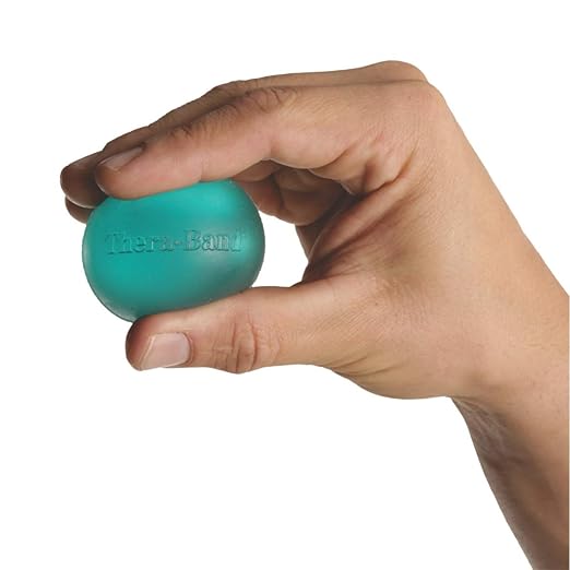 THERABAND Hand Exerciser, Ball For Hand, Wrist, Finger, Forearm, Grip Strengthening & Therapy, Squeeze Ball to Increase Hand Flexibility & Relieve Joint Pain, Blue, Firm