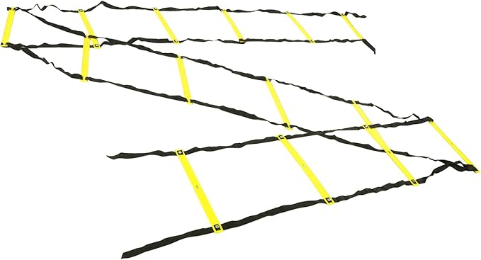 7M 14 Rung Agility Speed Ladder Stairs, Adjustable Training Ladder for Soccer Football Fitness, Non - Slip PP Agility Ladder with Angle Markers for Athletes and Coaches