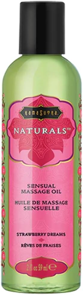 KAMA SUTRA Naturals Massage Oil - Luxurious Natural Scented Oil for Relaxing and Sensual Massages - 2 fl oz/59 ml (Strawberry Dreams)