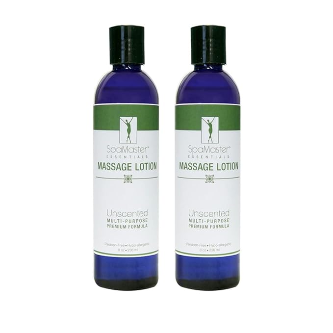 Master Massage Organic Massage Lotion (Pack of 2) - 8 fl oz, Skin-Nourishing Formula for Relaxation, Ideal for Massage Therapy and Home Use