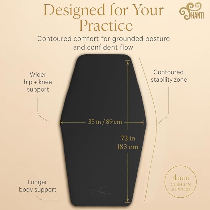 Shanti Diamond Series Yoga Mat - Diamond Shape to expand your Practise, UltraGrip surface, High dencity Cushioning for, Yoga, Pilates, Stretching & Home fitness.