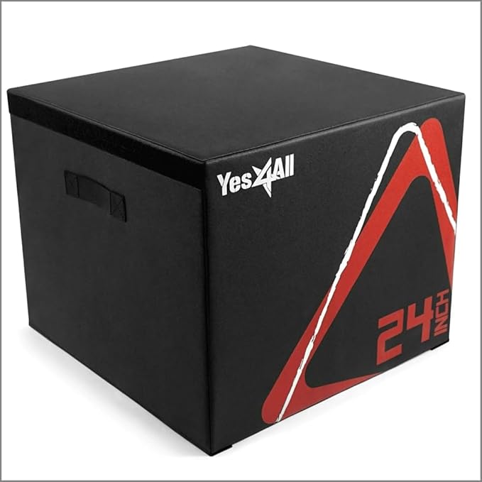 Yes4All Adjustable Soft Plyo Box, Jumping Trainer - For Plyometric Exercises and Conditioning, Multiple Height Variations
