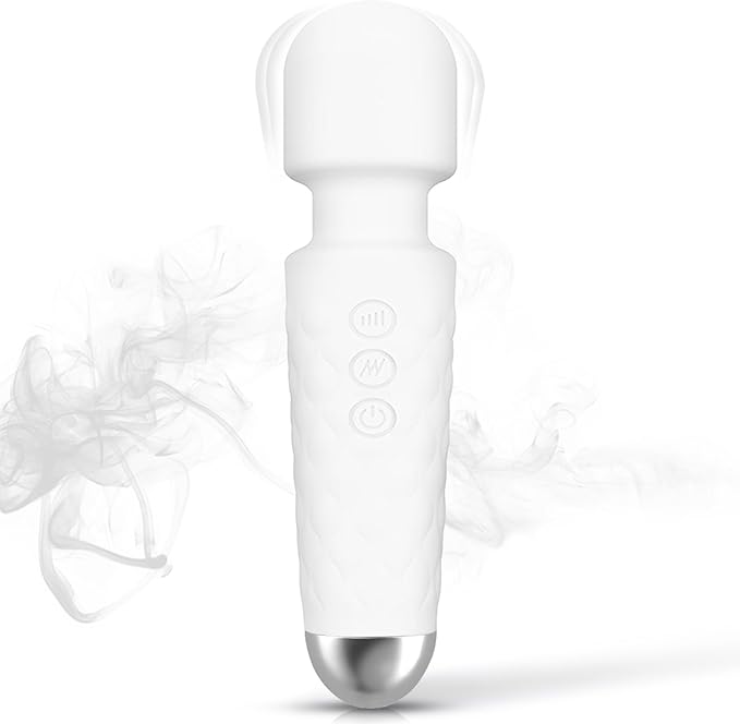Handheld Relaxation Massager to Relief Whole Body Muscle Tension and Promote Relaxation, 20-Modes & 8-speeds, Pale White