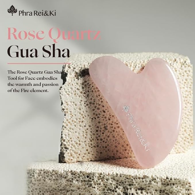 Phra Rei&Ki] Gua Sha Facial Tools, Customed Natural Jade Stone, Gua Sha Tool for Face, Manual Massage Tool for Jawline Sculpting, Puffiness Reducing and Face Lifting, Massager for Skin-Care