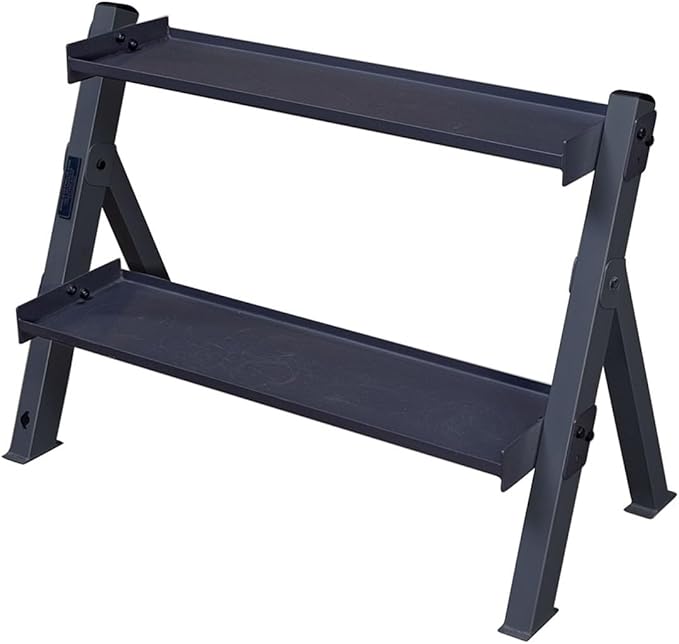 Body-Solid (GDKR100B) 3-Tier Kettlebell Rack - Compact, Durable Kettlebells Weight Stand for Home Gym, Fits 5-80 lb. Kettle bells