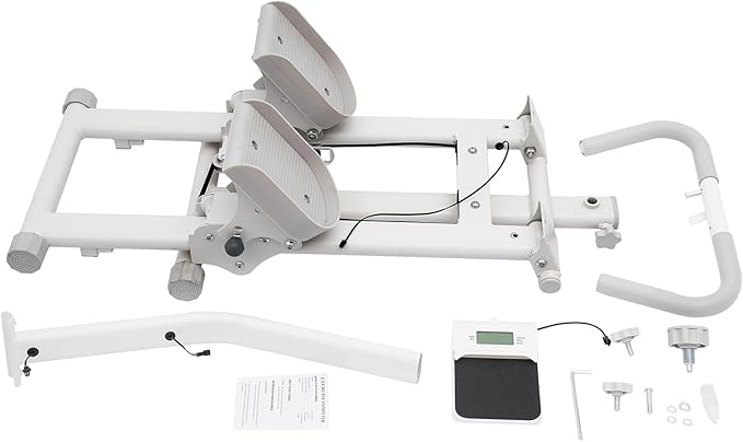 DYRABREST Foldable Stair Stepper Machine with Resistance Bands, 3-Level Vertical Climber with Digital Monitor, 264 lbs Capacity Home Cardio Workout Equipment for Small Spaces (White)