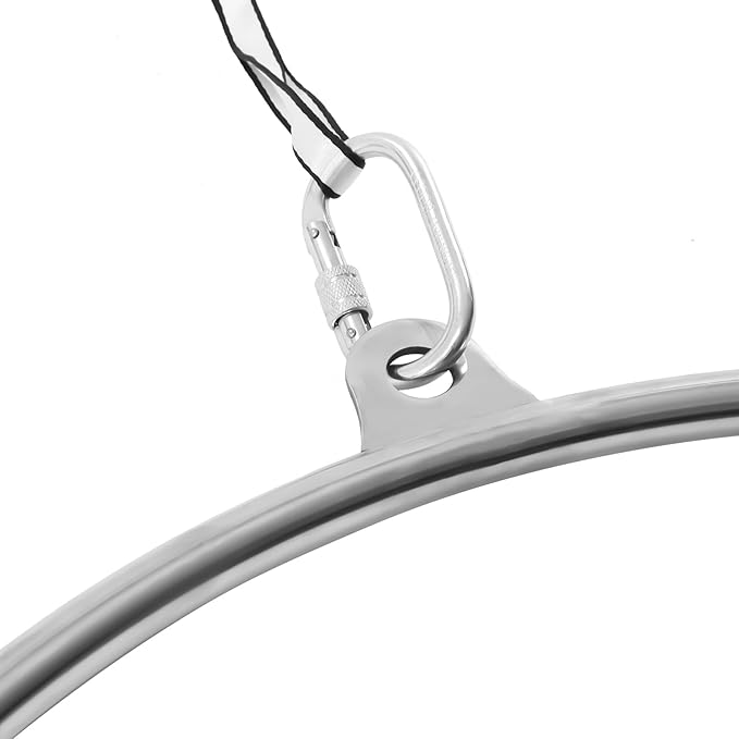 Aerial Hoop Stainless Steel 85/90 CM Lyra Hoop with Rigging Hardware Kit Professional Yoga Aerial Lyra Hoop Set for Fitness, Dance, Performance, 115kg/253lbs Capacity (85cm/33.46inch)