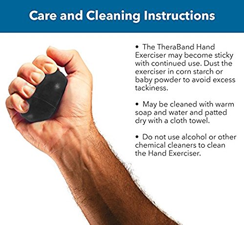 THERABAND Hand Exerciser, Ball For Hand, Wrist, Finger, Forearm, Grip Strengthening & Therapy, Squeeze Ball to Increase Hand Flexibility & Relieve Joint Pain, Black, Extra Firm