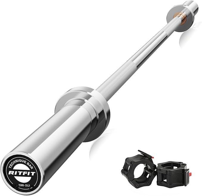 RITFIT Olympic Barbell 4ft/6ft - 2 Inch Weight Bar for Strength Training, Weightlifting, Squat, Deadlift, Bench Press, Curl, Overhead Press - 350lbs/500lbs Capacity
