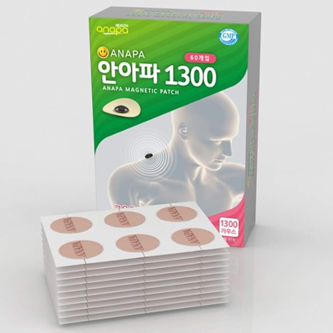 Anapa Magnetic Coin Patch 1300 for Pain Relief Body Health Magnet Natural Therapy Korea (1pack (60pcs))