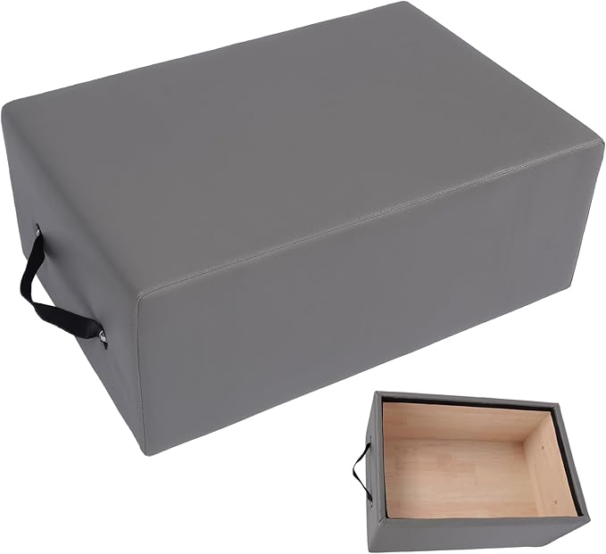 Pilates Box for Reformer, Home Studio Pilates Reformers Box with Handle, Solid Wood Reformer Step Boxes for Beginners & Advanced Users