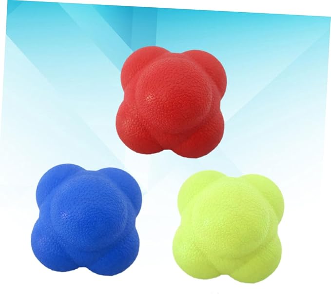 Yardwe 3pcs Hexagonal Reaction Ball Reflex Ball for Agility Training for Fitness Exercise Tennis Badminton