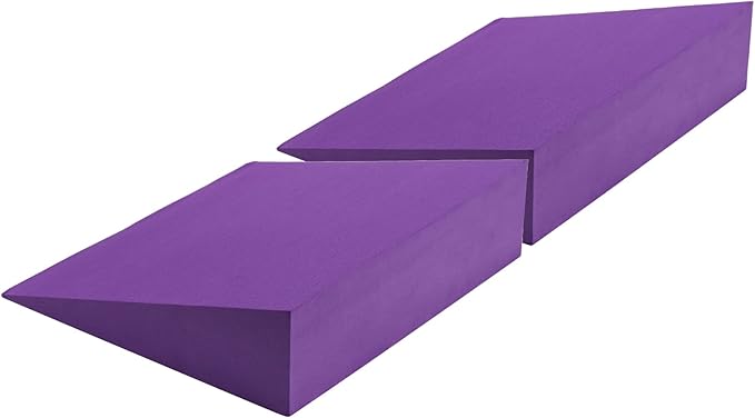 DEAYOU 2 Pack Yoga Foam Wedge, 13" EVA Foam Calf Stretch Slant Board for Lower Leg Strength Improve, Squat Wedge Incline Block for Workout, Exercise, Foot Heel Stretcher, Wrist Back Support (Purple)