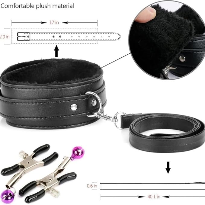 11 Pieces of Black Leather Sports Set, Comfortable and Soft Adjustable Set Accessories, Quick Drying and Sweat Absorbing Pilates Equipment
