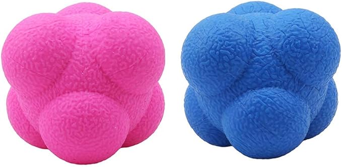 Reaction Ball,Hexagonal Agility Ball for Towards Training Improvement Of Hand-Eyereaction and Agility Coordination Reflex Exercise Sports,Can Improve The Concentration Of Teenagers and Adults(2 Pcs)