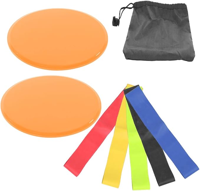 Fitness Sliding Disc, Wireless Core Slider Workout Equipment, Low Impact ABS Sliders for Home Gym and Floor Exercises with Pull Straps for Beginners and Advanced Users