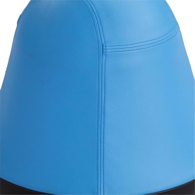 Pemberly Row Vinyl Upholstered Swivel Ball Chair, Blue Finish, 17x17x16.75 in, Anti-Burst Exercise Ball, Rubber Base, 250 Lbs Weight Capacity, Active Seating for Kids, Home, School, or Waiting Rooms