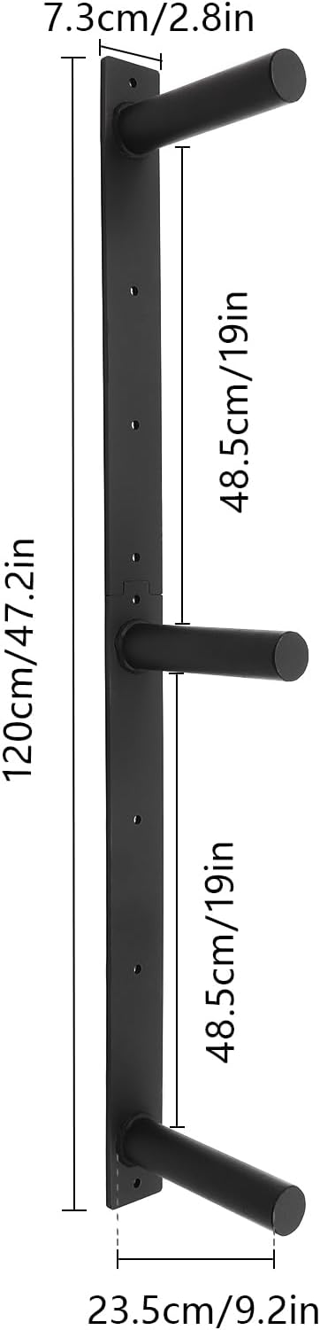 Weight Plate Storage Rack Wall Mount 3 Peg Weight Plate Holder 1050lbs Capacity Heavy Duty Bumper Plate Storage Rack for Home&Commercial Gym, Fit 2" Barbell Plates