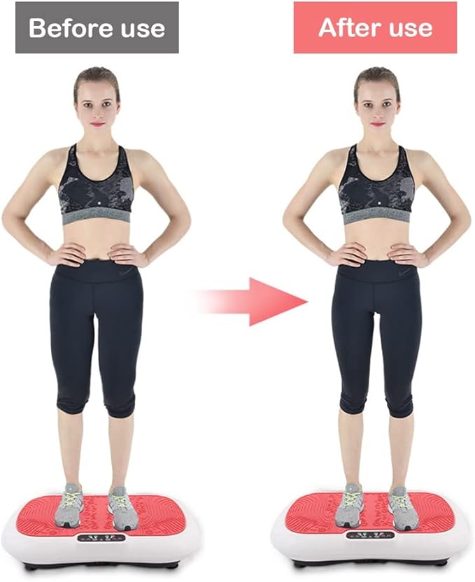Vibration Plate Exercise Machine Whole Body Vibration Platform Machine with Loop Resistance Bands for Home Fitness Training & Weight Loss