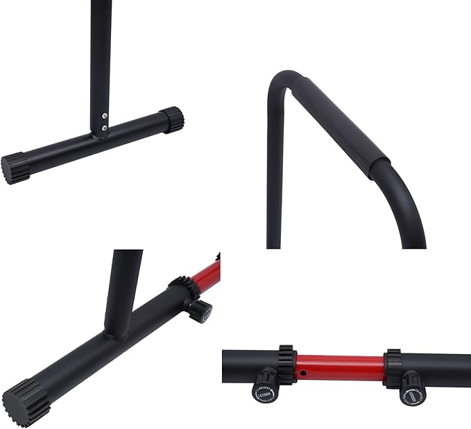 Dip Bar, Dip Station Functional Heavy Duty Dip Stands Fitness Workout Dip bar Station Stabilizer Push Up Stand Adjustable Height, 440LBS Loading Capacity