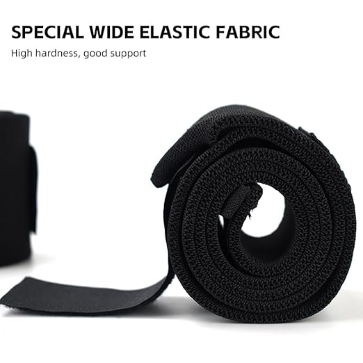 Weightlifting Elbow Wraps (1 Pair) - 90CM（35.4" ） Adjustable Compression Elbow Strap - Joint Support, Powerlifting & Gym Workouts (Men & Women) (Black)