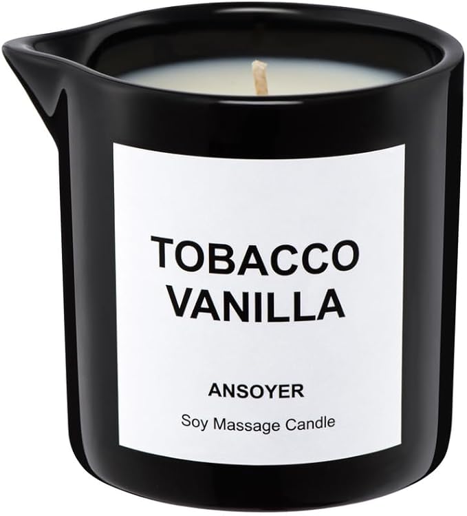 Massage Oil Candle for Men, Ultra Hydrating Body Care with Soybean Oil, Body Oil Candle, 8.1oz, Amazing Gift (Tobacco Vanilla)