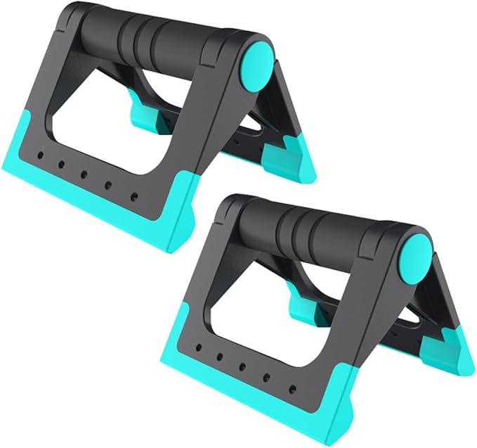 Angoily Push-up Bars Indoor Exercise Push-up Bracket 1 Pair Blue Non-slip Grip Strength Training Equipment Home Workout Fitness Supplies