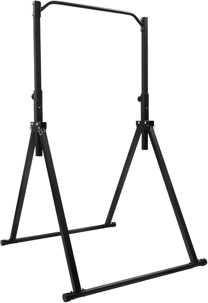 Horizontal Bar, 440.92lbs Load Triangular Pull Up Station Power Tower Workout Dip Station Multifunction Fitness Tower Station Training Equipment with Wrenches for Living Rooms Bedrooms Gyms