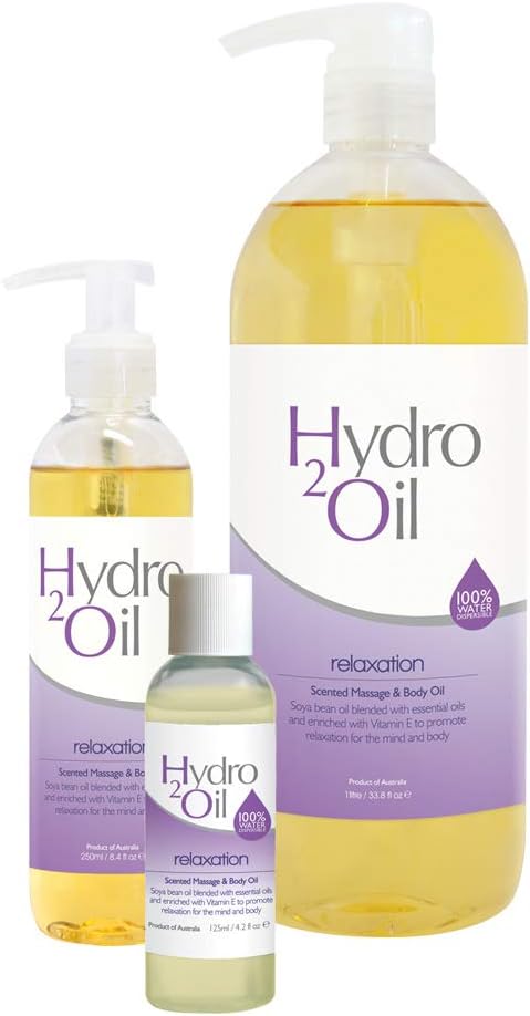 Hydro 2 Oil Relaxation Massage Oil 8.4 fl oz - Water Dispersible Formula with a Strong Lavender Scent for The Ultimate Relaxing Massage
